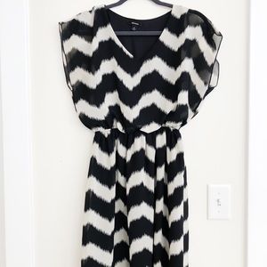 Chevron Black and Tan dress